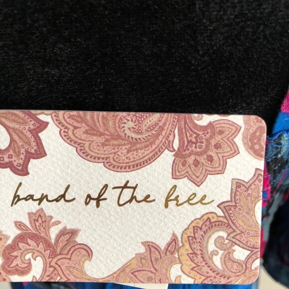 Band Of The Free Blue Floral Dress With Smocked Bodice & Puff Sleeves Medium NWT - Picture 7 of 10